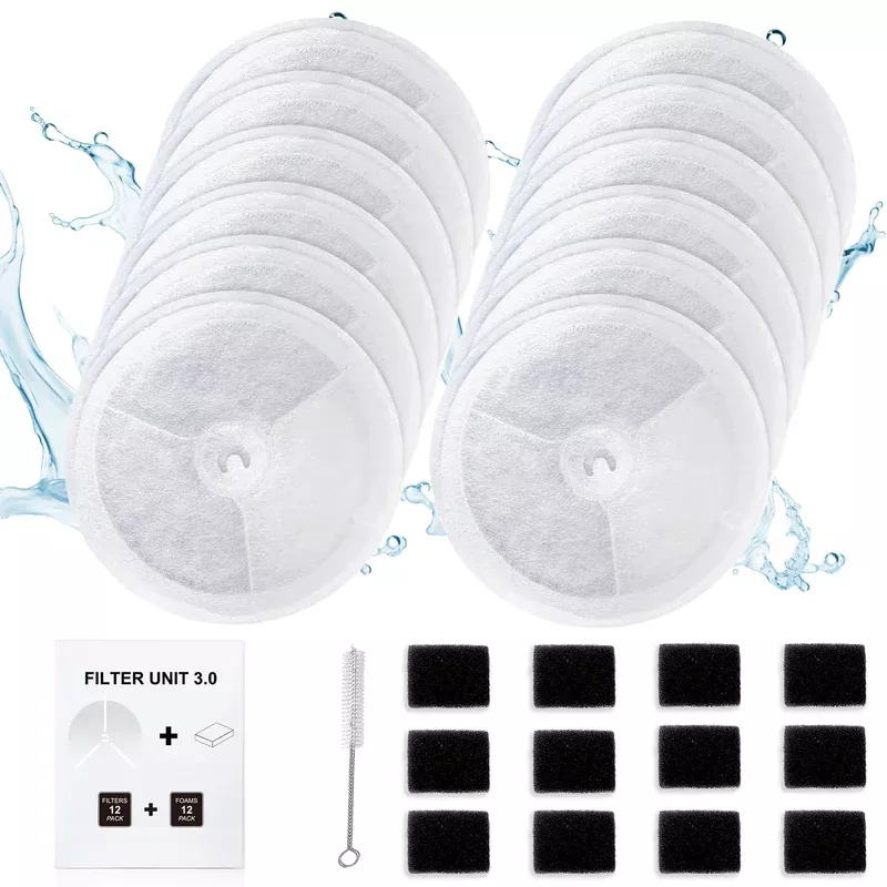 12-pcs-upgraded-filter-unit-3-0-pet-cat-water-fountain-filters-fit-e-versweet-so 12 PCS Upgraded Filter Unit 3.0 Pet Cat Water Fountain Filters Fit For E versweet Solo 2/Solo SE E versweet 3 Pro/2S/3 Includi