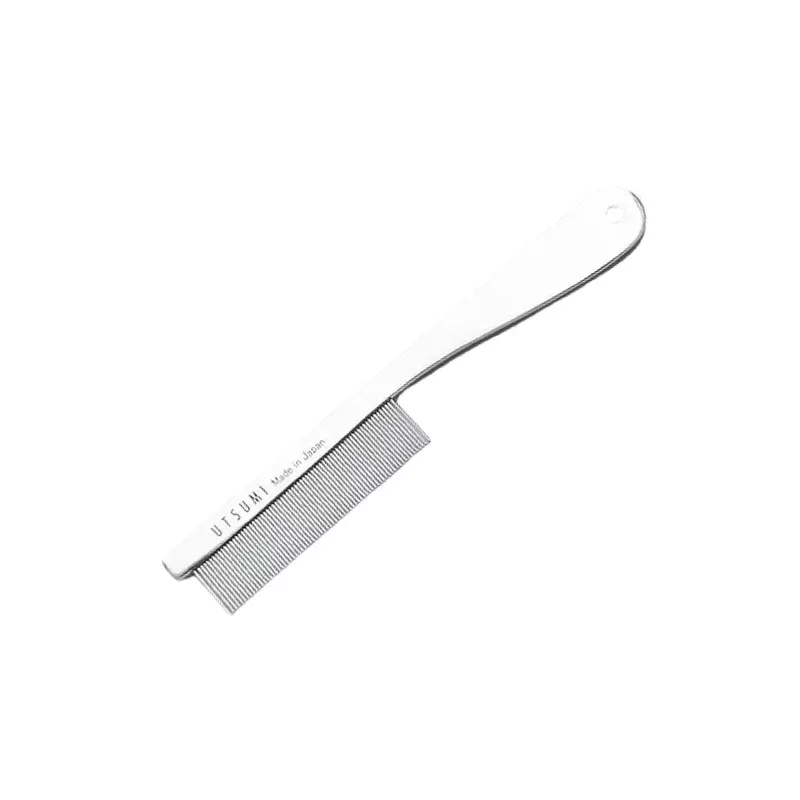 6-4-face-comb-with-handle-silver-by-utsumi 6.4″ Face Comb with Handle Silver by Utsumi
