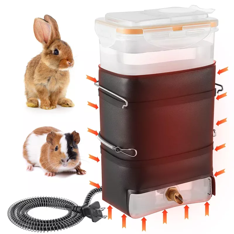 74 Oz Heated Rabbit Water Bottle Large Rabbit Water Dispenser No Drip Bunny Bottle Heated Small Animal Drinker For Pets Rabb