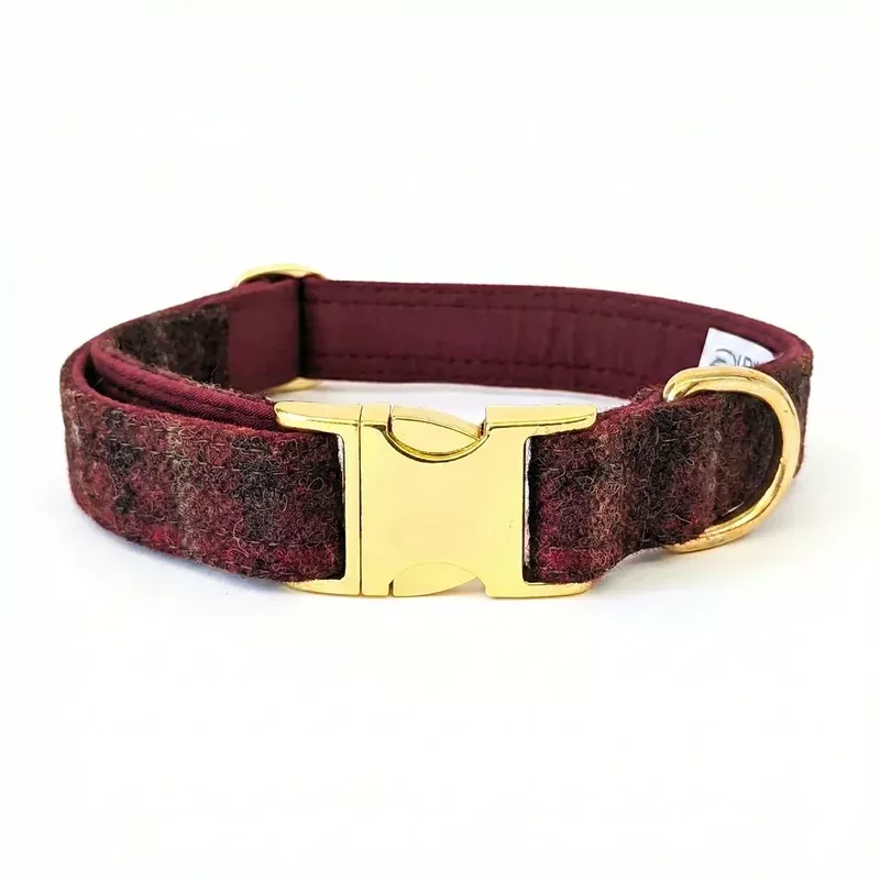 abraham-moon-balmoral-claret-luxury-dog-collar Abraham Moon Balmoral Claret Luxury Dog Collar