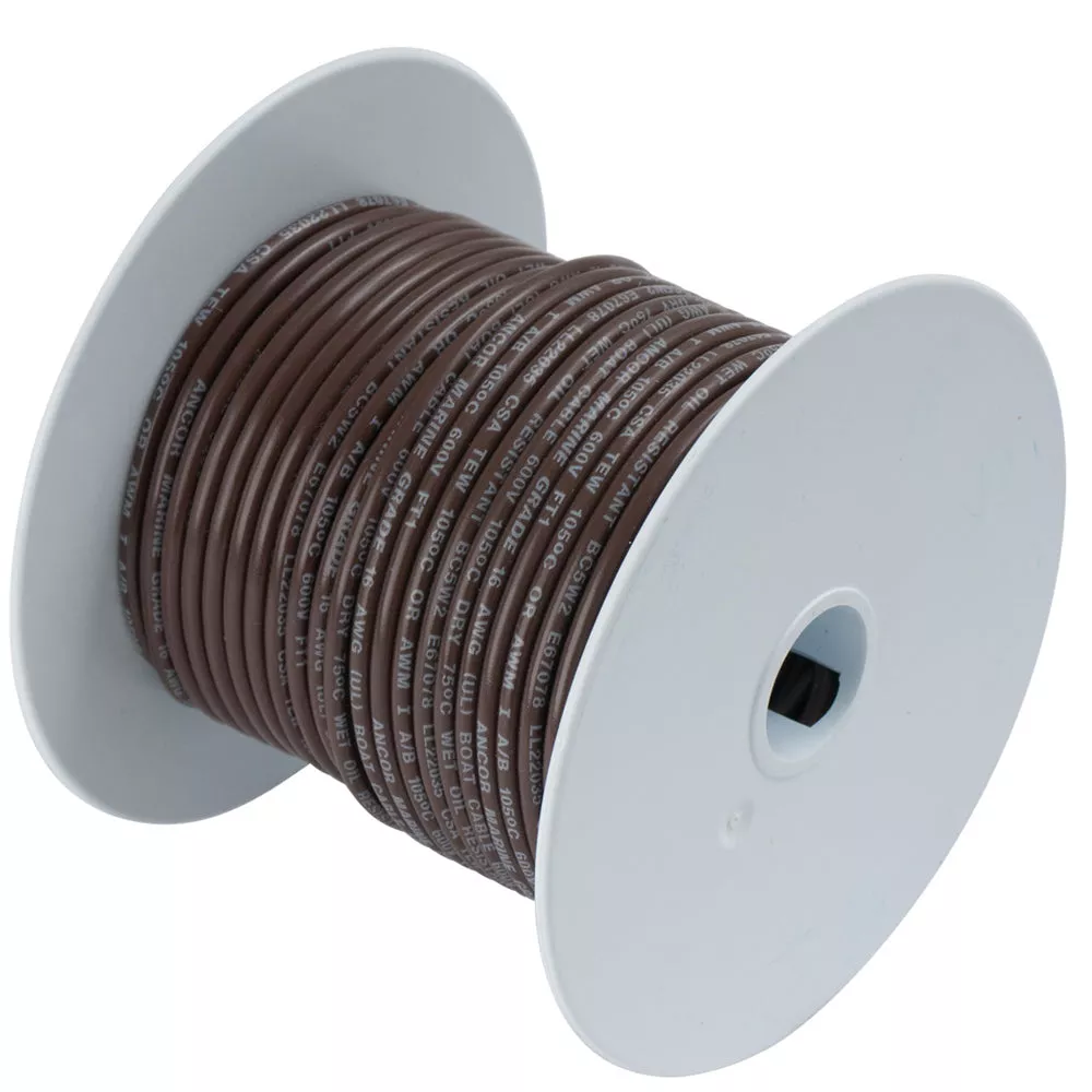Ancor Brown 16 AWG Tinned Copper Wire – 100′ [102210]