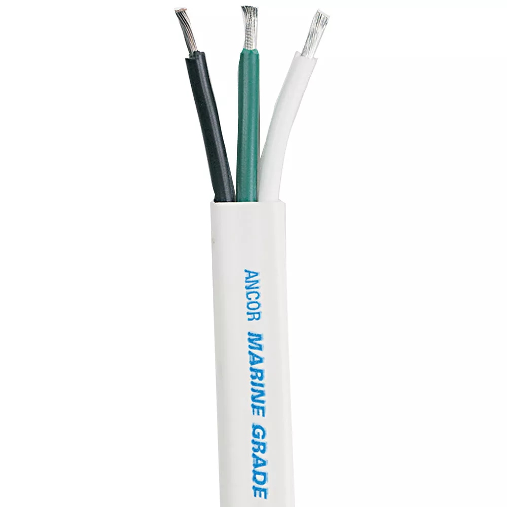 Ancor White Triplex Cable – 6/3 AWG – Flat – 100′ [130710]