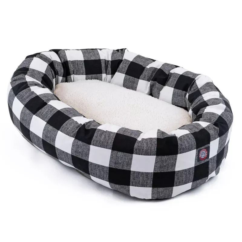 Anderson Check Sherpa Bagel Dog Bed