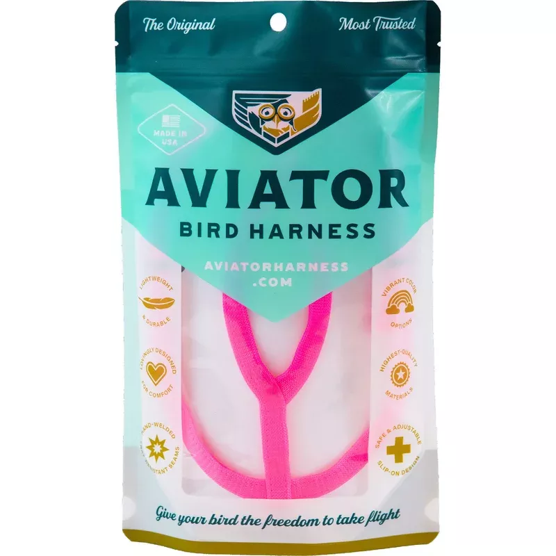 aviator-pet-bird-harness-leash-small-pink The AVIATOR Pet Bird Harness and Leash: Small Pink