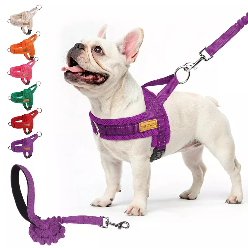 beautyzoo-no-pull-dog-harness-medium-sized-dog-breathable-mesh-padded-dog-harnes Beautyzoo No Pull Dog Harness Medium Sized Dog Breathable Mesh Padded Dog Harness And Leash Set Adjustable Reflective Escape P