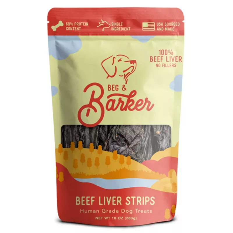 Beg & Barker Beef Liver Strip Dog Treats 10 oz