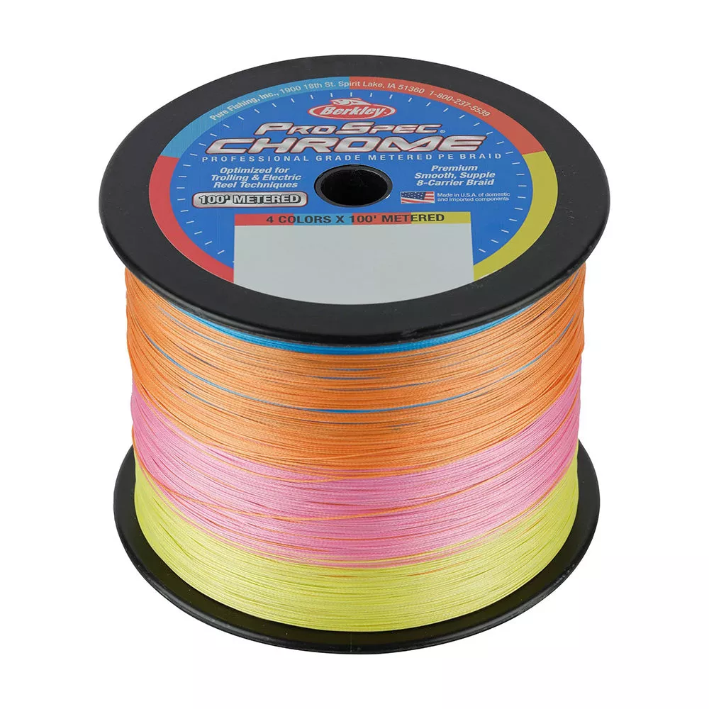 Berkley ProSpec Chrome 4 x 100′ Metered Braid – 20lb – 3500yd [1640955]