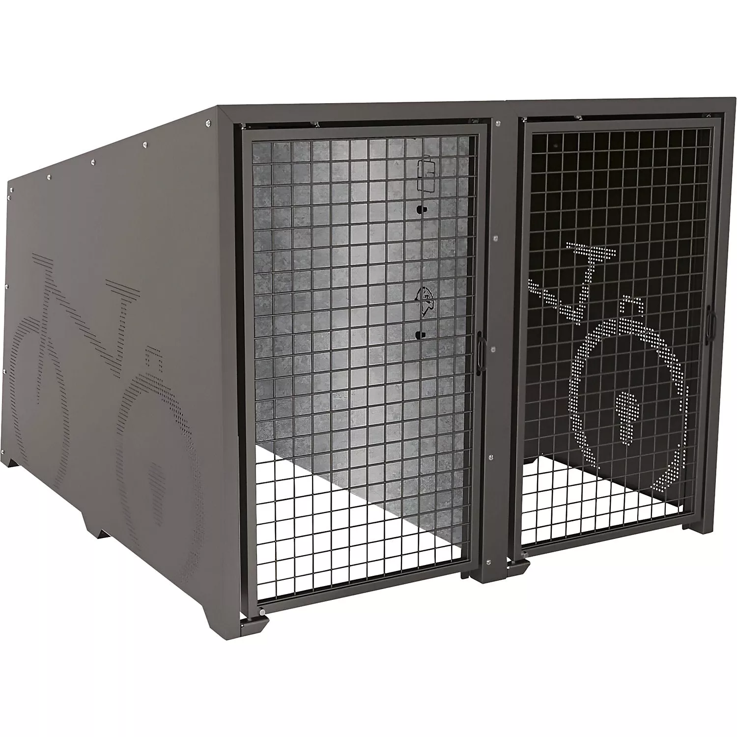 berlin-bicycle-locker-standard-module-2-parking-spots-charcoal-doors-with-paint- Berlin bicycle locker, standard module, 2 parking spots, charcoal, doors with paint finish.