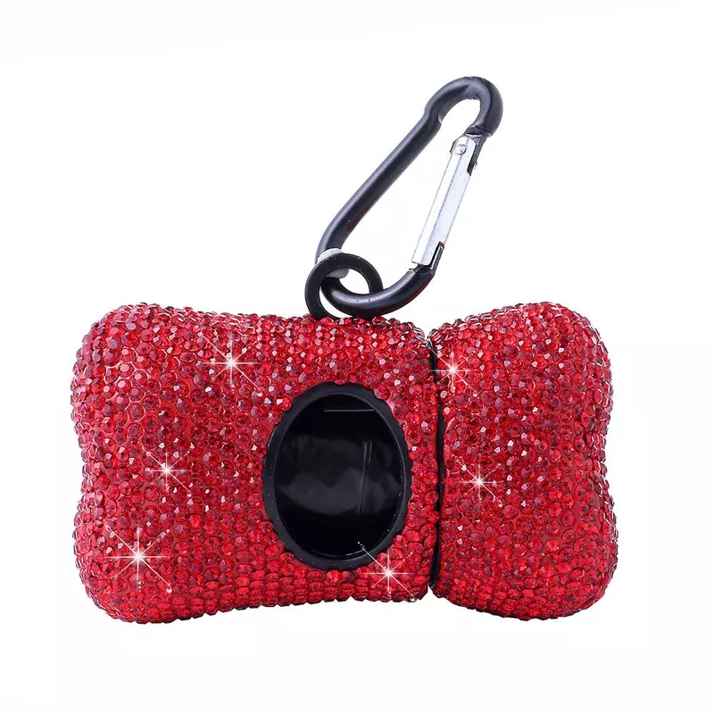 bling-dog-poop-bag-holder-crystal-bone-dispenser Bling Dog Poop Bag Holder Crystal Bone Dispenser