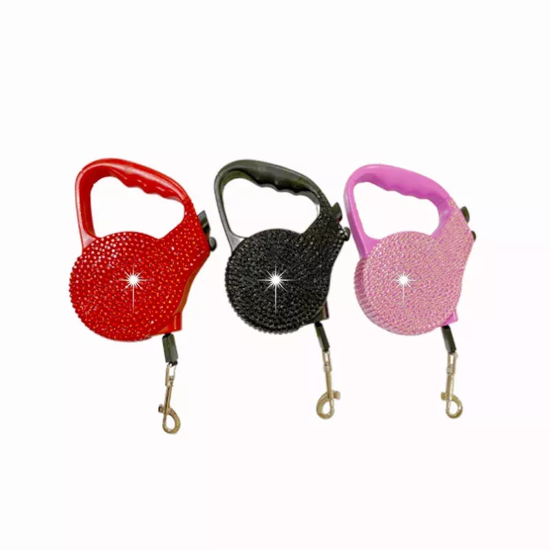 Bling Retractable Dog Leash 16.4 feet Sparkly Crystal Lead