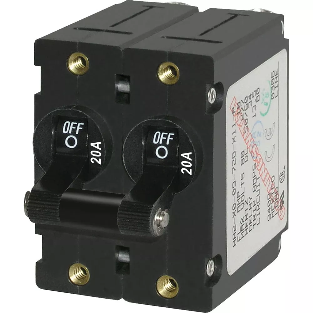Blue Sea 7236 A-Series Double Pole Toggle – 20A – Black [7236]
