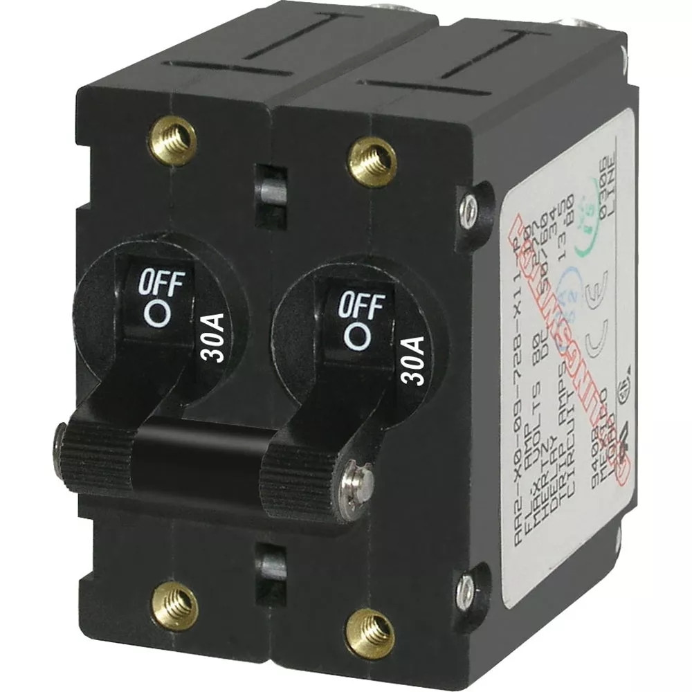 Blue Sea 7237 A-Series Double Pole Toggle – 30A – Black [7237]