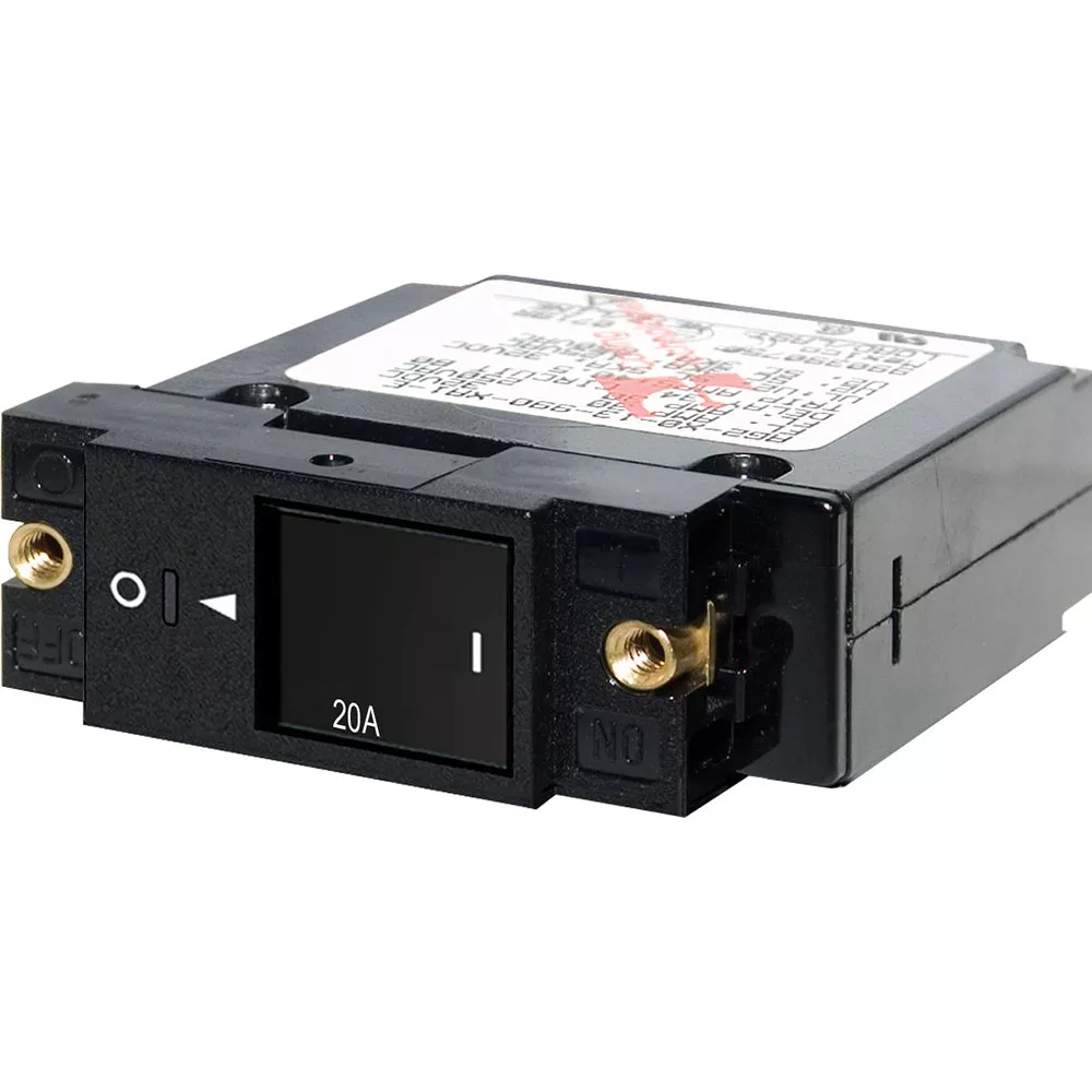Blue Sea 7429 Single Pole Small Case 2″ Slot Reset Rocker Circuit Breaker–20 Amp [7429]