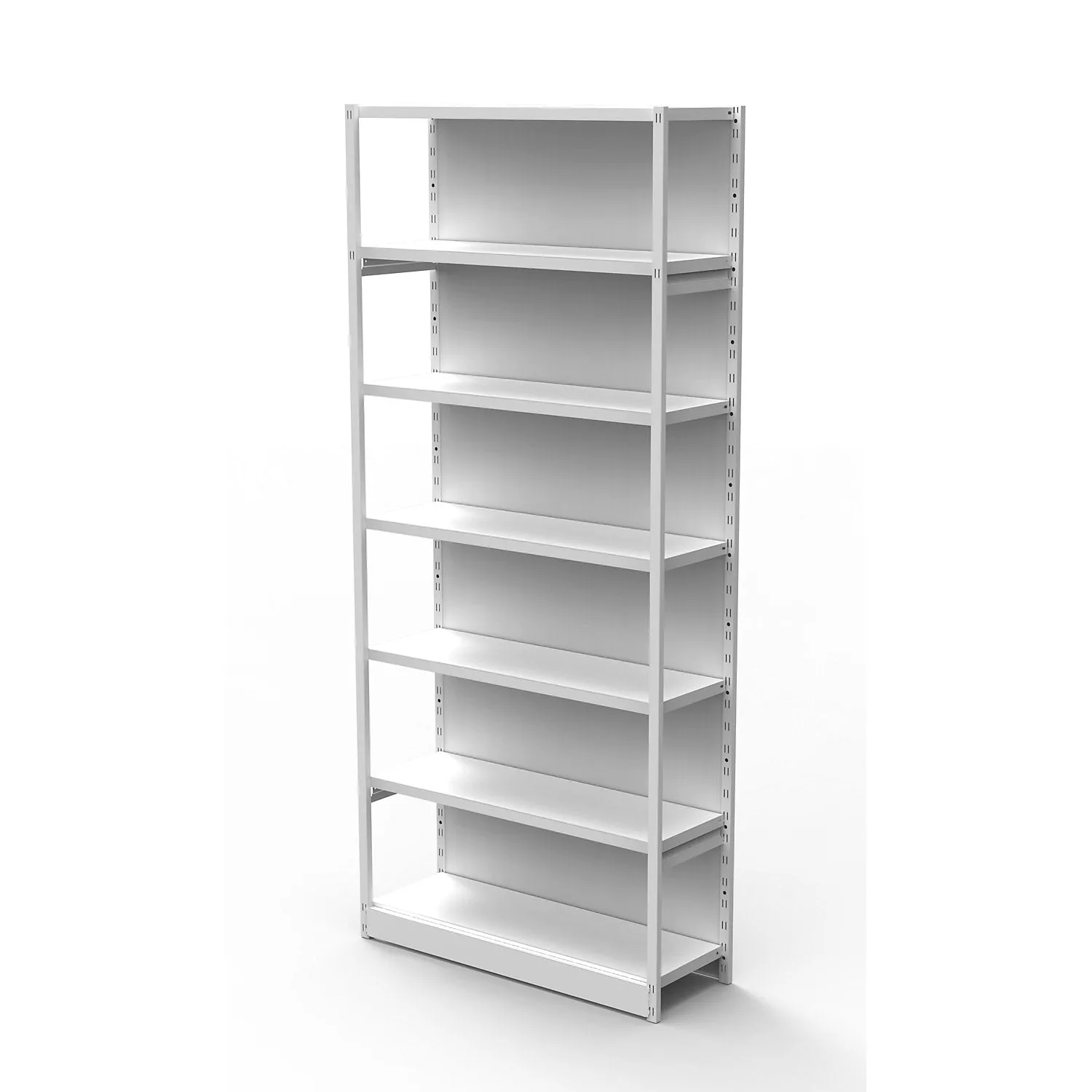 boltless-office-shelving-unit-with-rear-wall-shelf-height-2250-mm-basic-shelf-un Boltless office shelving unit, with rear wall, shelf height 2250 mm, basic shelf unit, width x depth 760×300 mm.