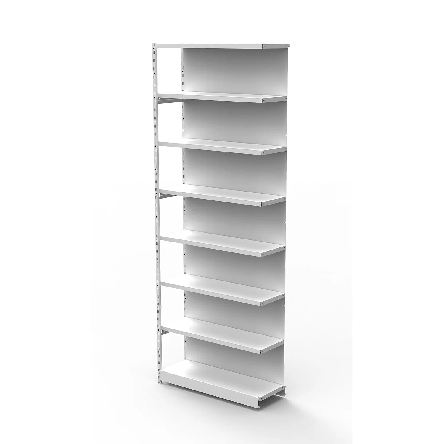 boltless-office-shelving-unit-with-rear-wall-shelf-unit-height-2600-mm-extension Boltless office shelving unit, with rear wall, shelf unit height 2600 mm, extension shelf unit, width x depth 760×300 mm.