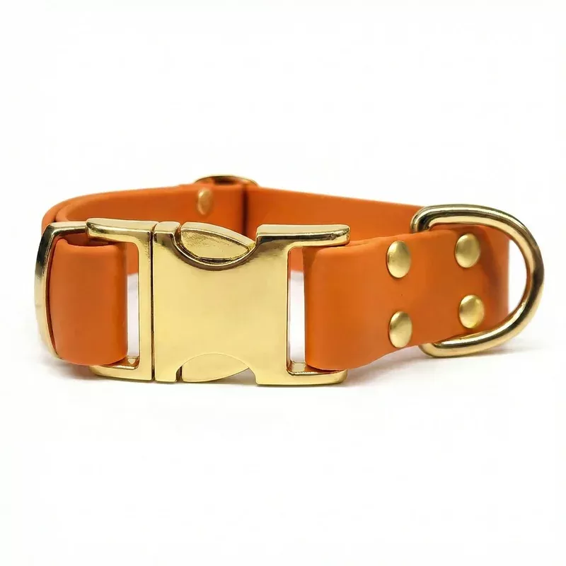 burnt-orange-waterproof-biothane-metal-clasp-dog-collar Burnt Orange Waterproof Biothane Metal Clasp Dog Collar