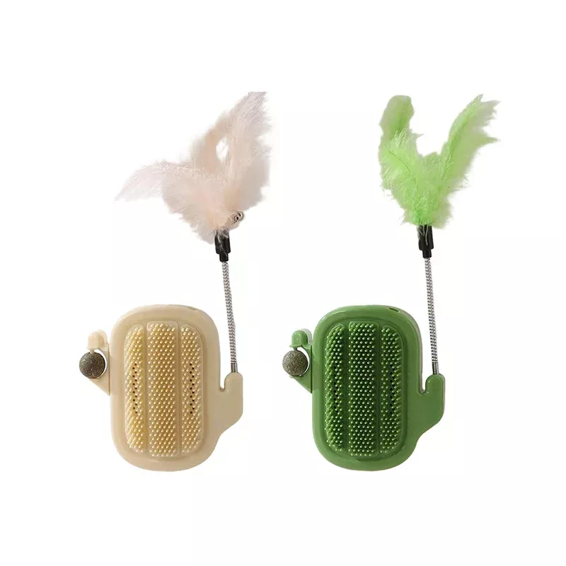 Cactus Cat Self Groomer with Bell C Interactive Scratching & Teaser Toy