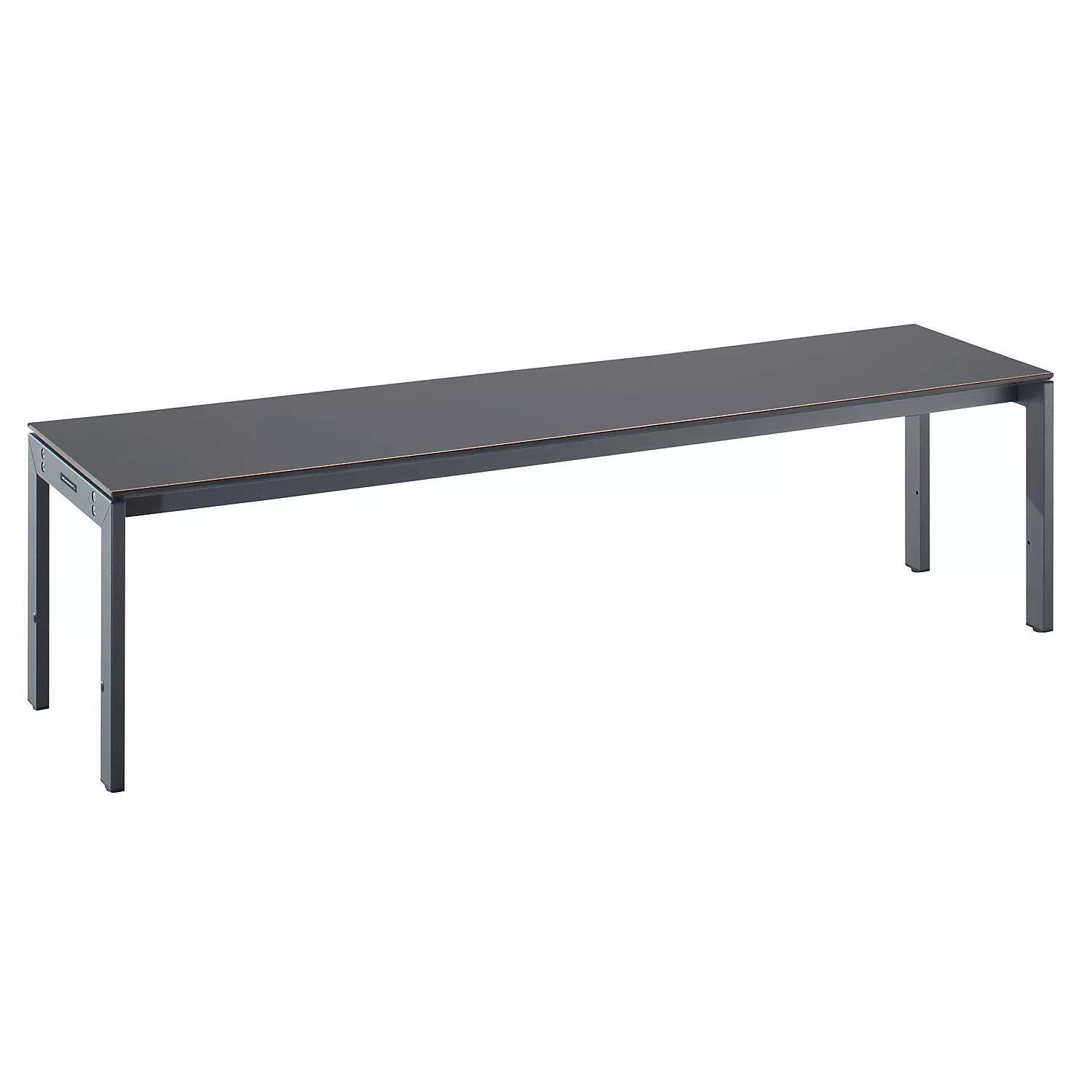 changing-room-bench-single-sided-hpl-panel-basalt-grey-length-1500-mm Changing room bench, single sided, HPL panel, basalt grey, length 1500 mm.