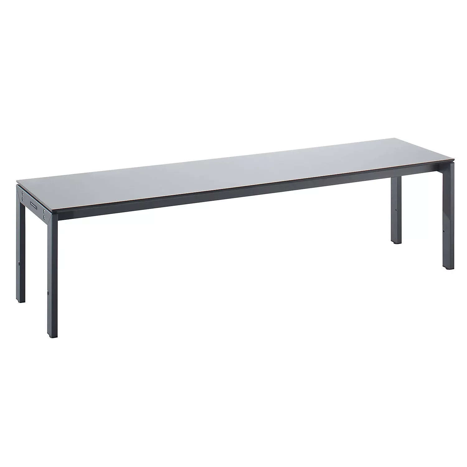 changing-room-bench-single-sided-hpl-panel-light-grey-length-1500-mm Changing room bench, single sided, HPL panel, light grey, length 1500 mm.