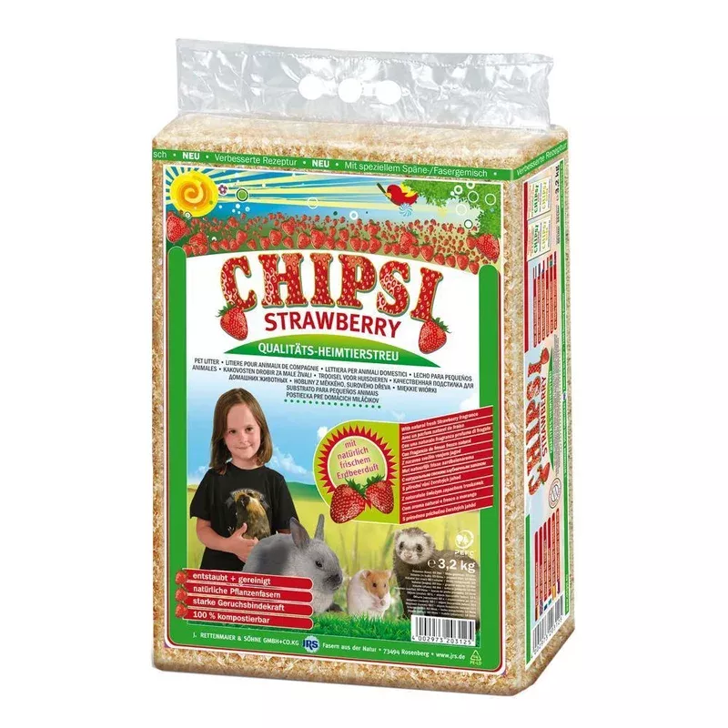 chipsi-strawberry-softwood-small-animal-bedding-3-2kg Chipsi Strawberry Softwood Small Animal Bedding 3.2kg