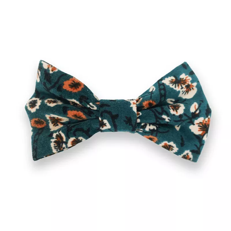 corduroy-floral-dog-bow-tie Corduroy Floral Dog Bow Tie