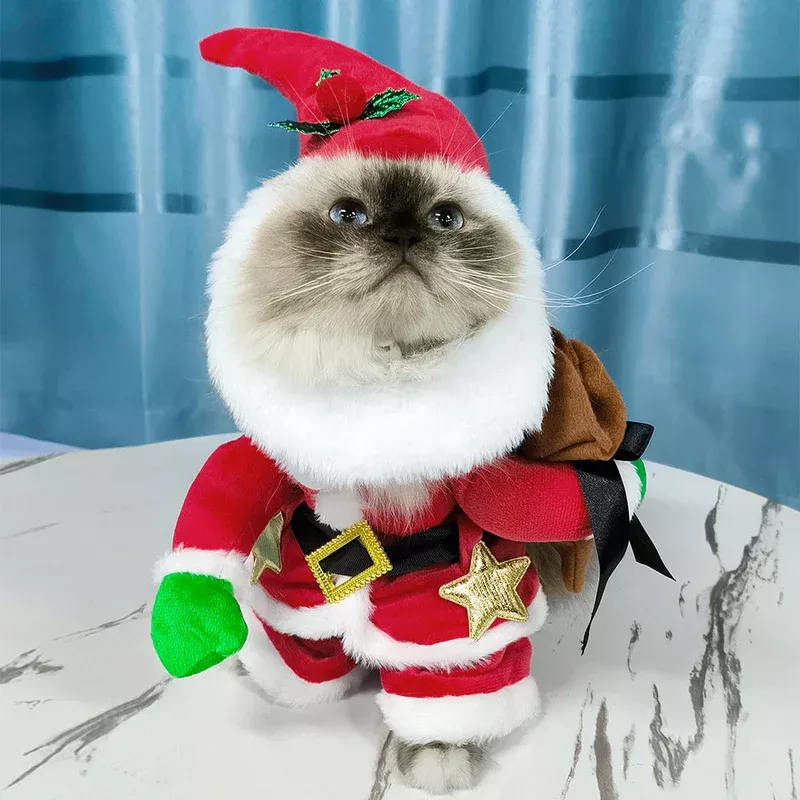 dog-cat-santa-costume-with-hat-belt-gift-sack Dog & Cat Santa Costume with Hat Belt & Gift Sack
