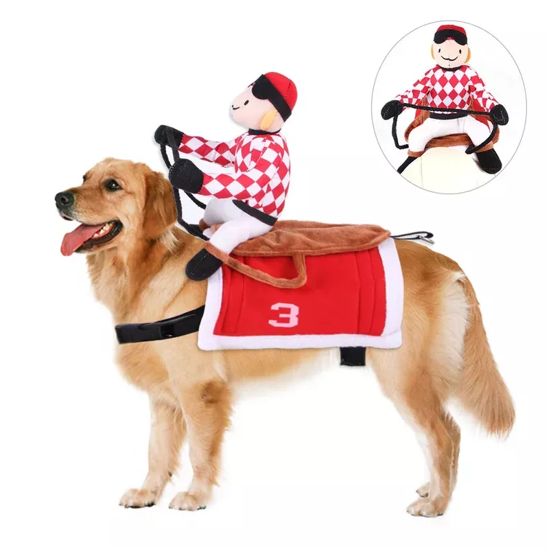 dog-rider-costume-with-adjustable-straps-plush-saddle Dog Rider Costume with Adjustable Straps & Plush Saddle