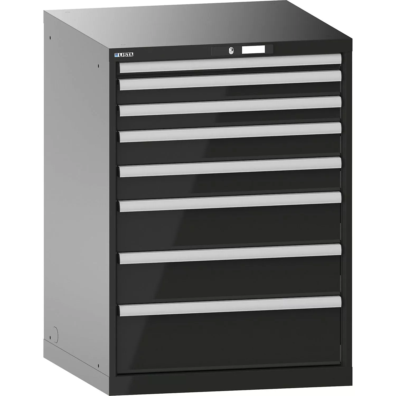 drawer-cupboard-with-battery-charging-function-wxdxh-717-x-725-x-1000-mm-8-drawe Drawer cupboard, with battery charging function, WxDxH 717 x 725 x 1000 mm, 8 drawers, 2 x 230V, charcoal.