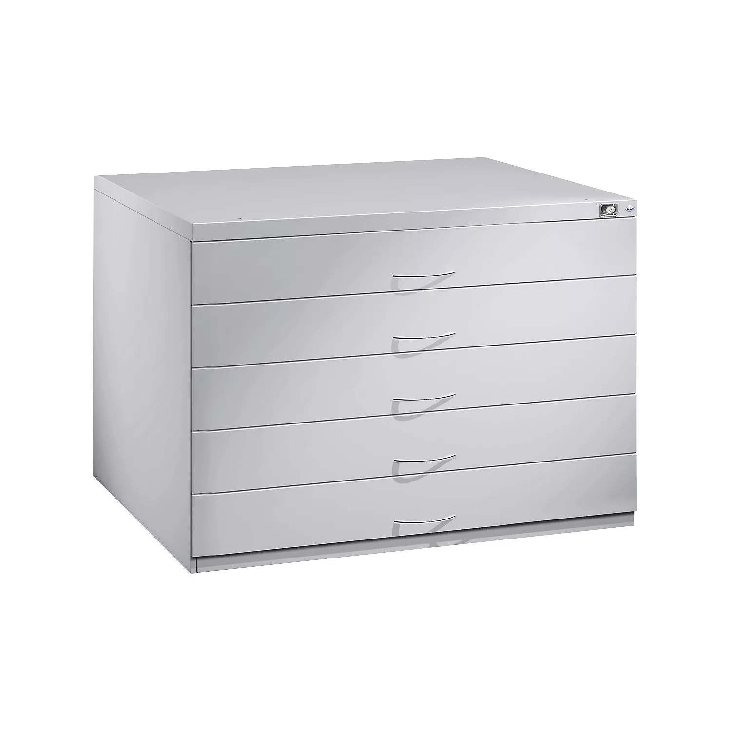 Drawing cabinet, A0, 10 drawers, height 760 mm, light grey.