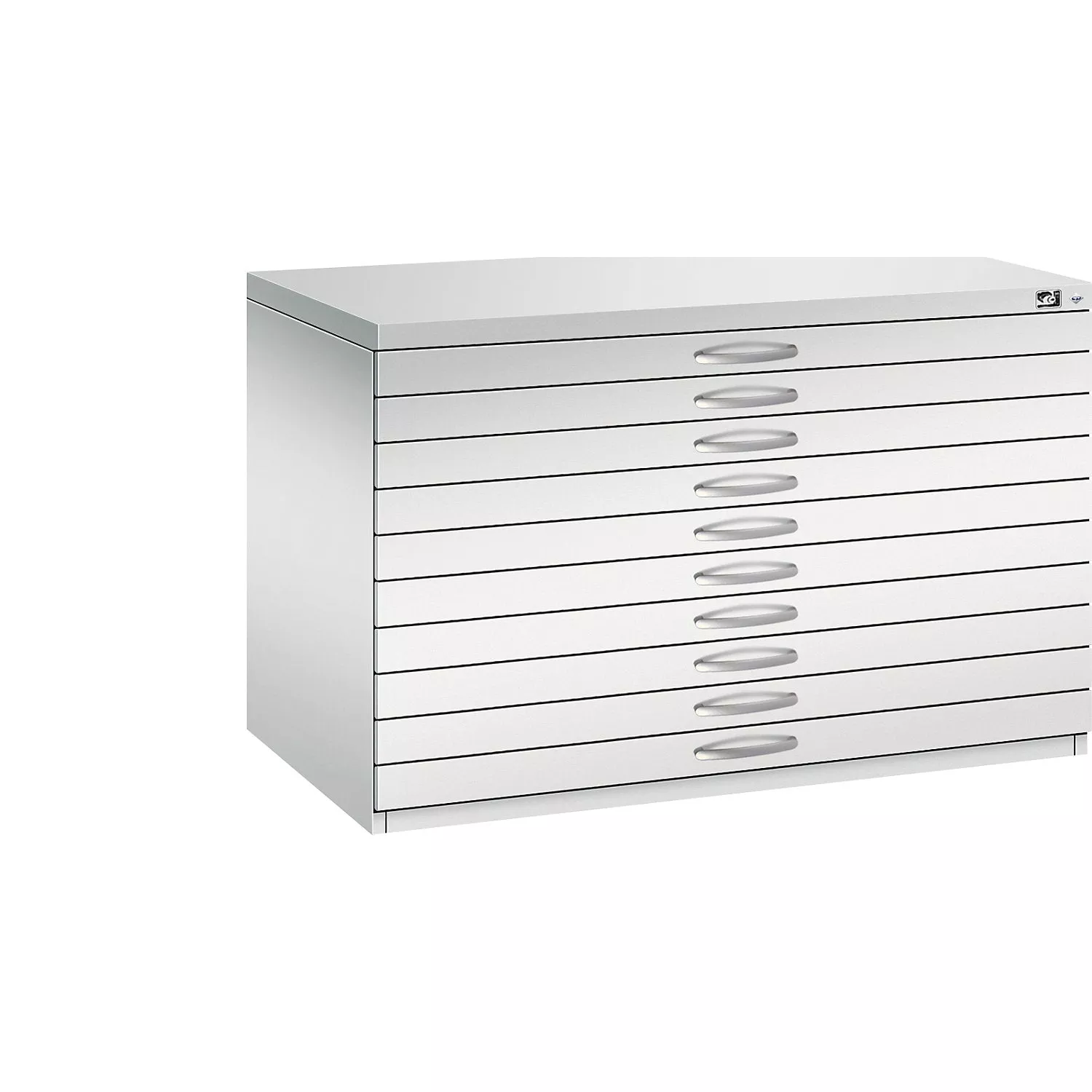 Drawing cabinet, A1, 10 drawers, height 760 mm, light grey.