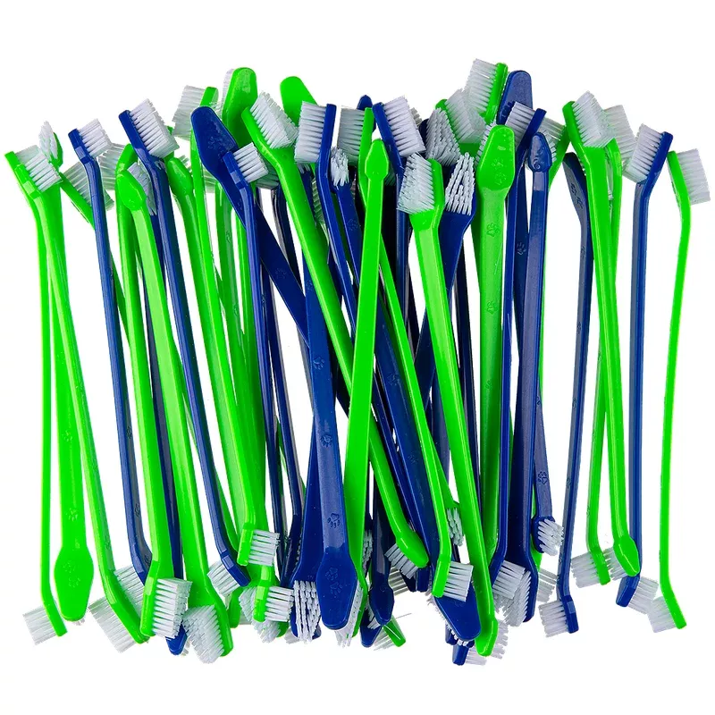 Dual-end Tooth Brushes 50 Count Green/Blue by PetStore.Direct