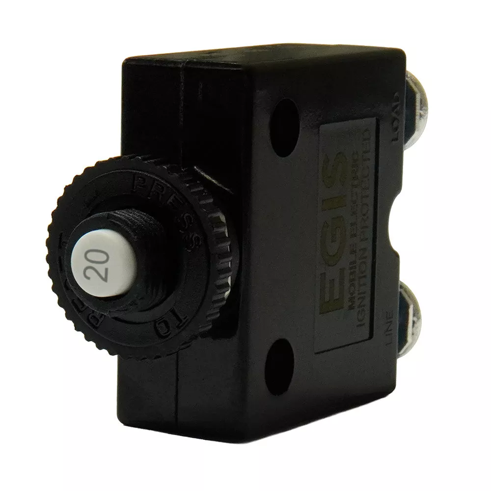 Egis 20A Push Button Panel Mount Circuit Breaker – Screw Terminals [4710-20]