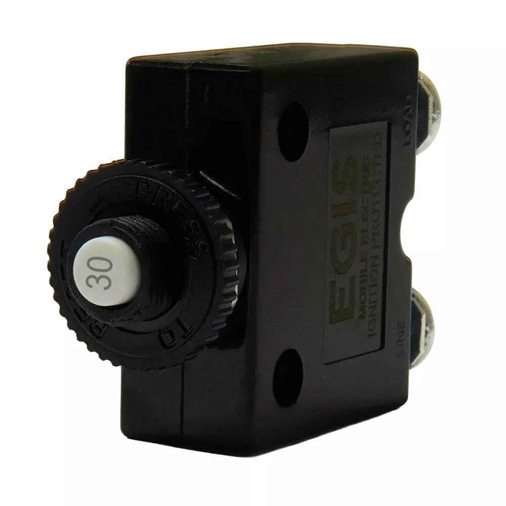Egis 30A Push Button Panel Mount Circuit Breaker – Screw Terminals [4710-30]