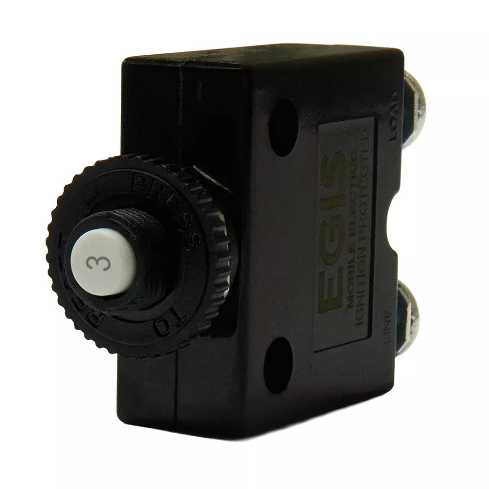 Egis 3A Push Button Panel Mount Circuit Breaker – Screw Terminals [4710-03]