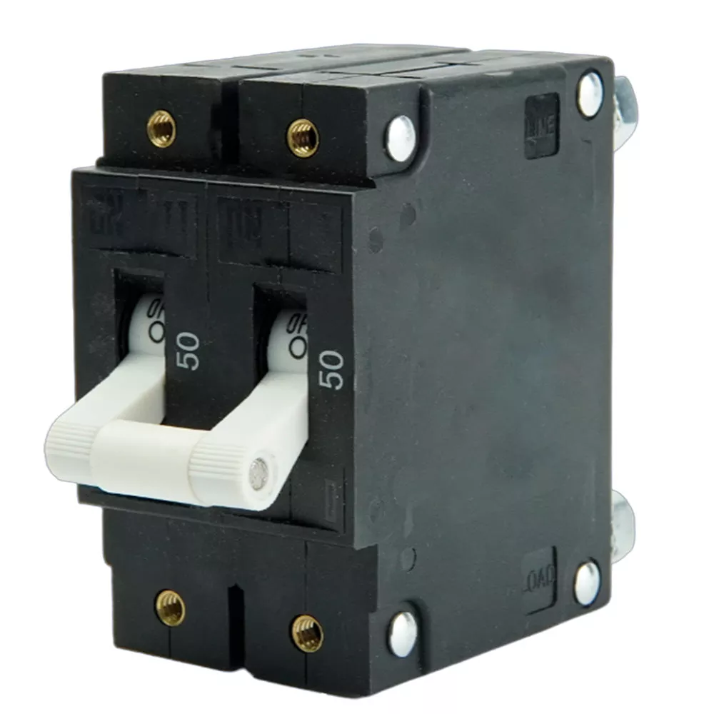 Egis C Series White Toggle Panel Mount Circuit Breaker – Double Pole 50A [3502-050]