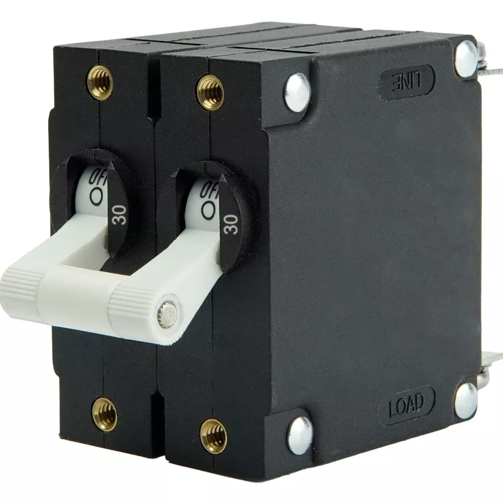 Egis A Series White Toggle Panel Mount Circuit Breaker – Dual Pole 30A [3202-30]