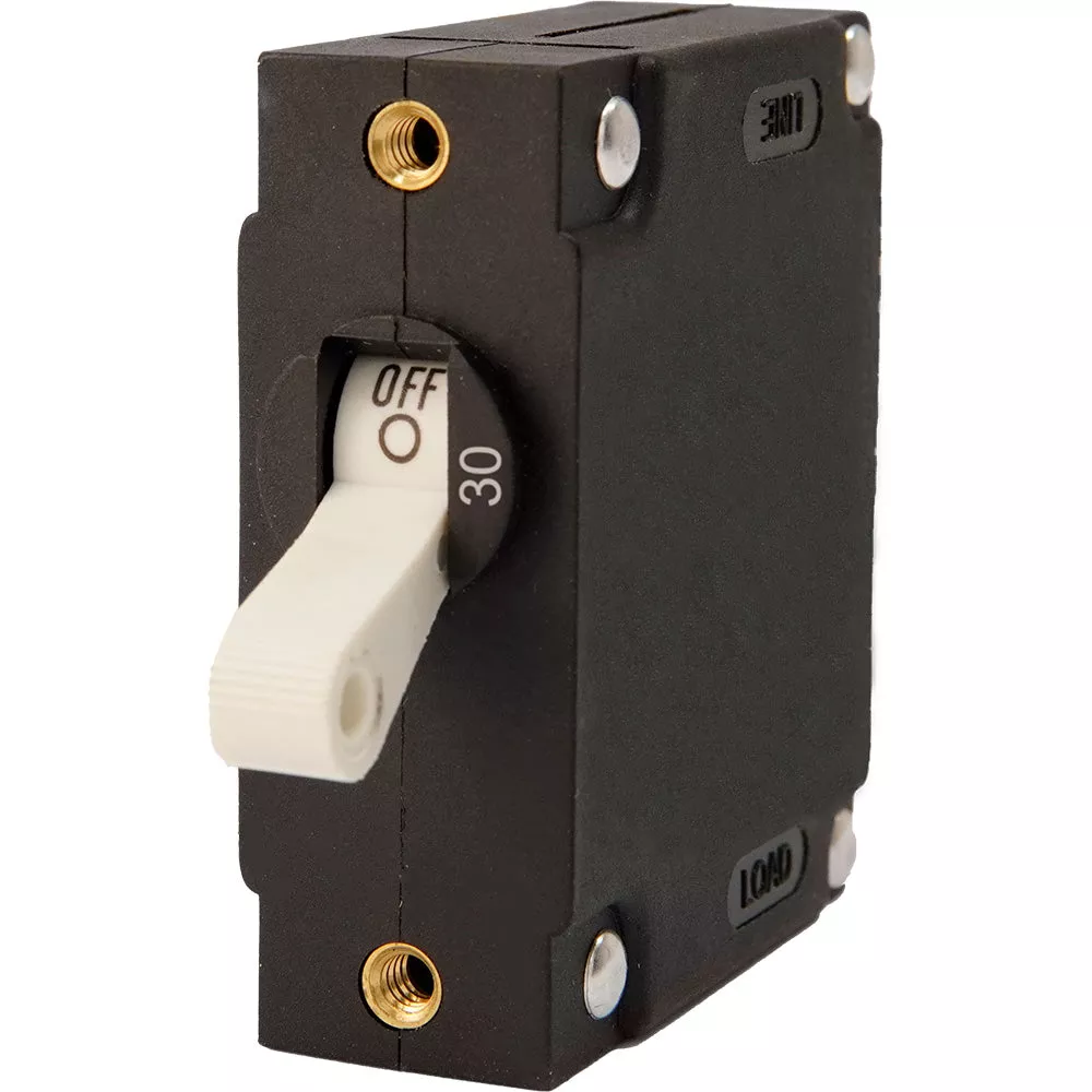 Egis A Series White Toggle Panel Mount Circuit Breaker – Single Pole 30A [3201-30]