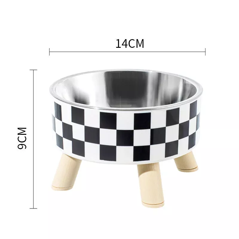 elevated-pet-bowl-with-legs-checkered-stainless-steel Elevated Pet Bowl with Legs – Checkered Stainless Steel