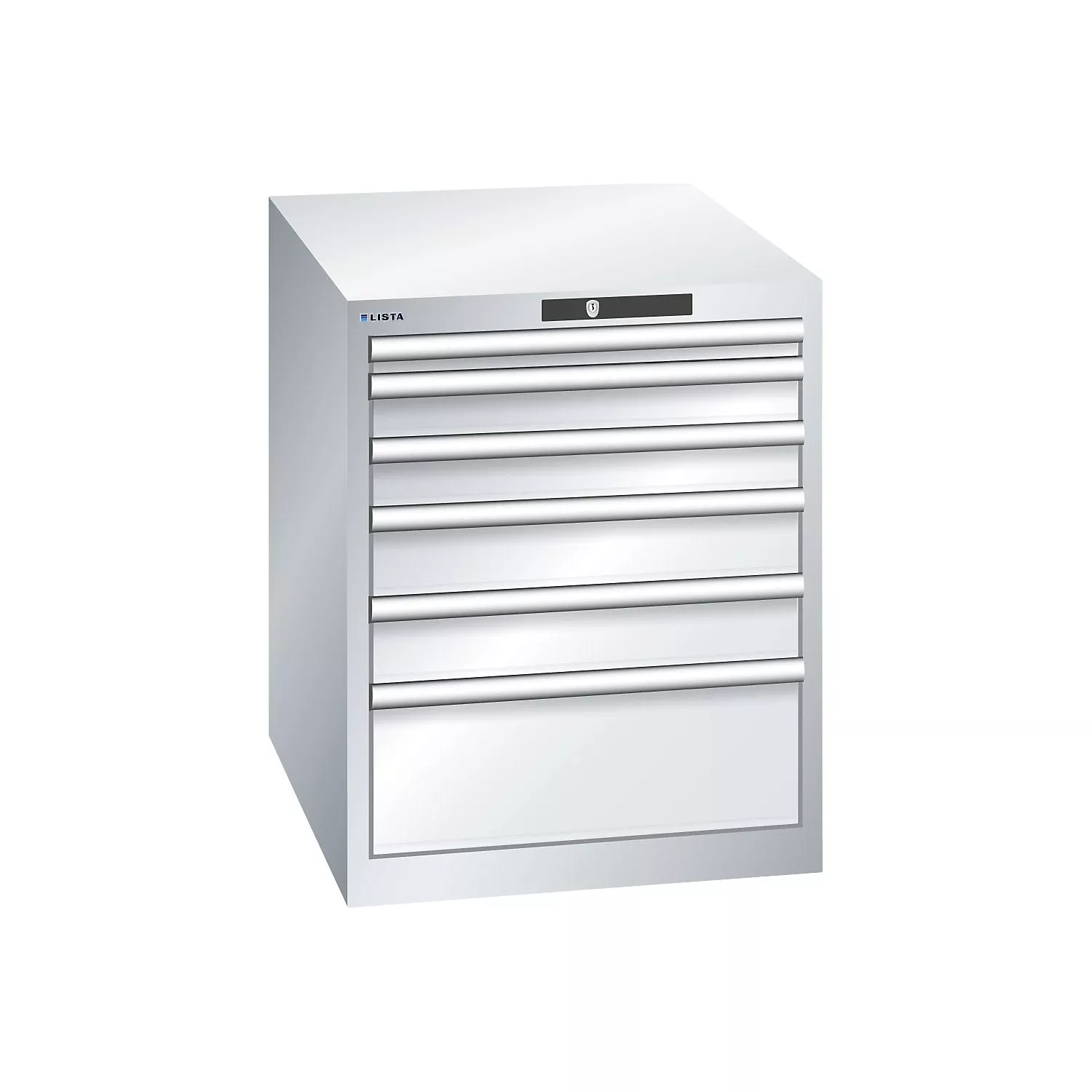 esd-drawer-cupboard-wxdxh-564-x-725-x-700-mm-6-drawers-max-load-75-kg-light-grey ESD drawer cupboard, WxDxH 564 x 725 x 700 mm, 6 drawers, max. load 75 kg, light grey.