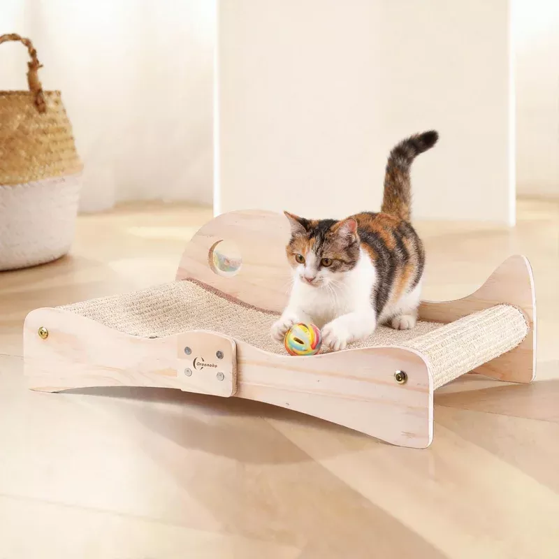 extra-large-3-in-1-cat-scratcher-bed-with-toy-balls-natural-sisal-scratching-pad Extra Large 3-In-1 Cat Scratcher Bed With Toy Balls: Natural Sisal Scratching Pad Cat Indoor Scratching Bed For Large Cats Non-