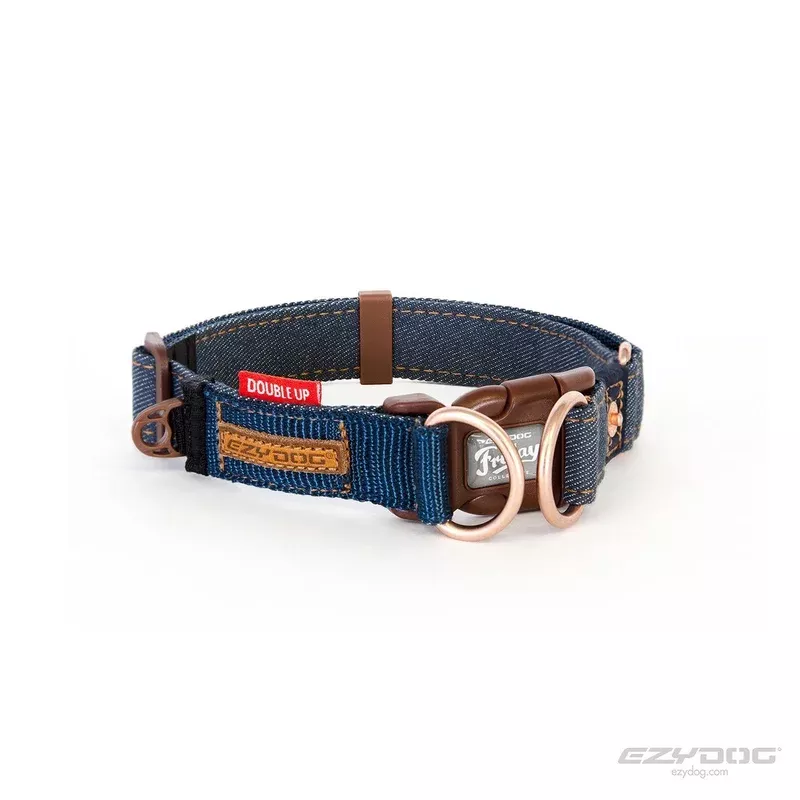 EzyDog Double Up Dog Collar Medium Denim