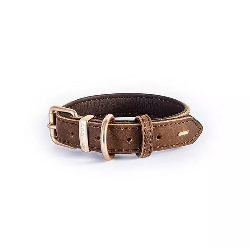 EzyDog Oxford Leather Dog Collar Brown Extra Large