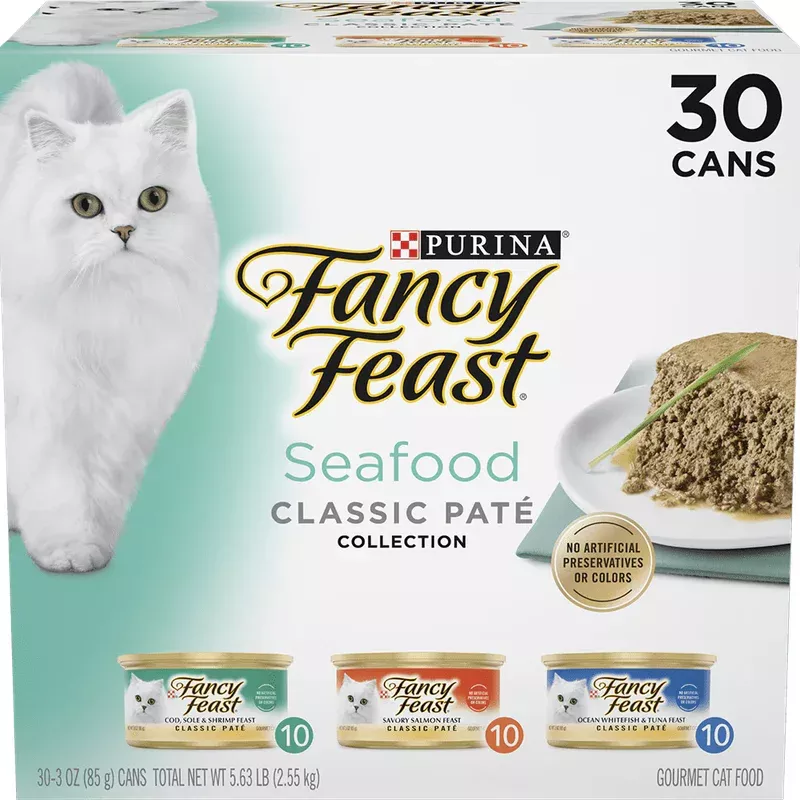 Fancy Feast Seafood Classic Pate Variety Pack 30 ct 3oz cans