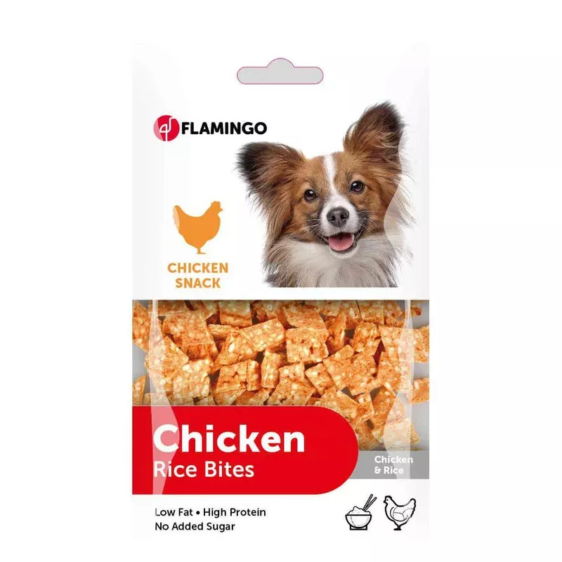 Flamingo Chicken Rice Bites – training treats for dogs chicken with rice