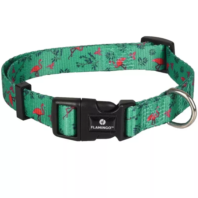 flamingo-collar-samar-colorful-adjustable-dog-collar-flamingo-pattern-leaves Flamingo Collar Samar – colorful adjustable dog collar flamingo pattern leaves