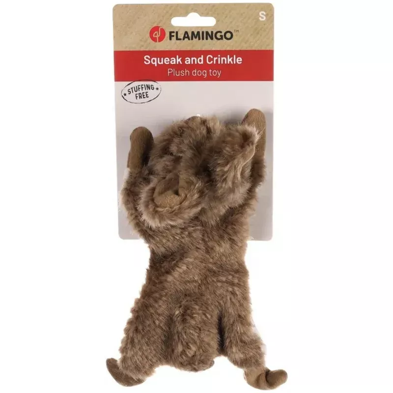 Flamingo Plush Dog Toy Rabbit – crinkly plush rabbit with squeaker