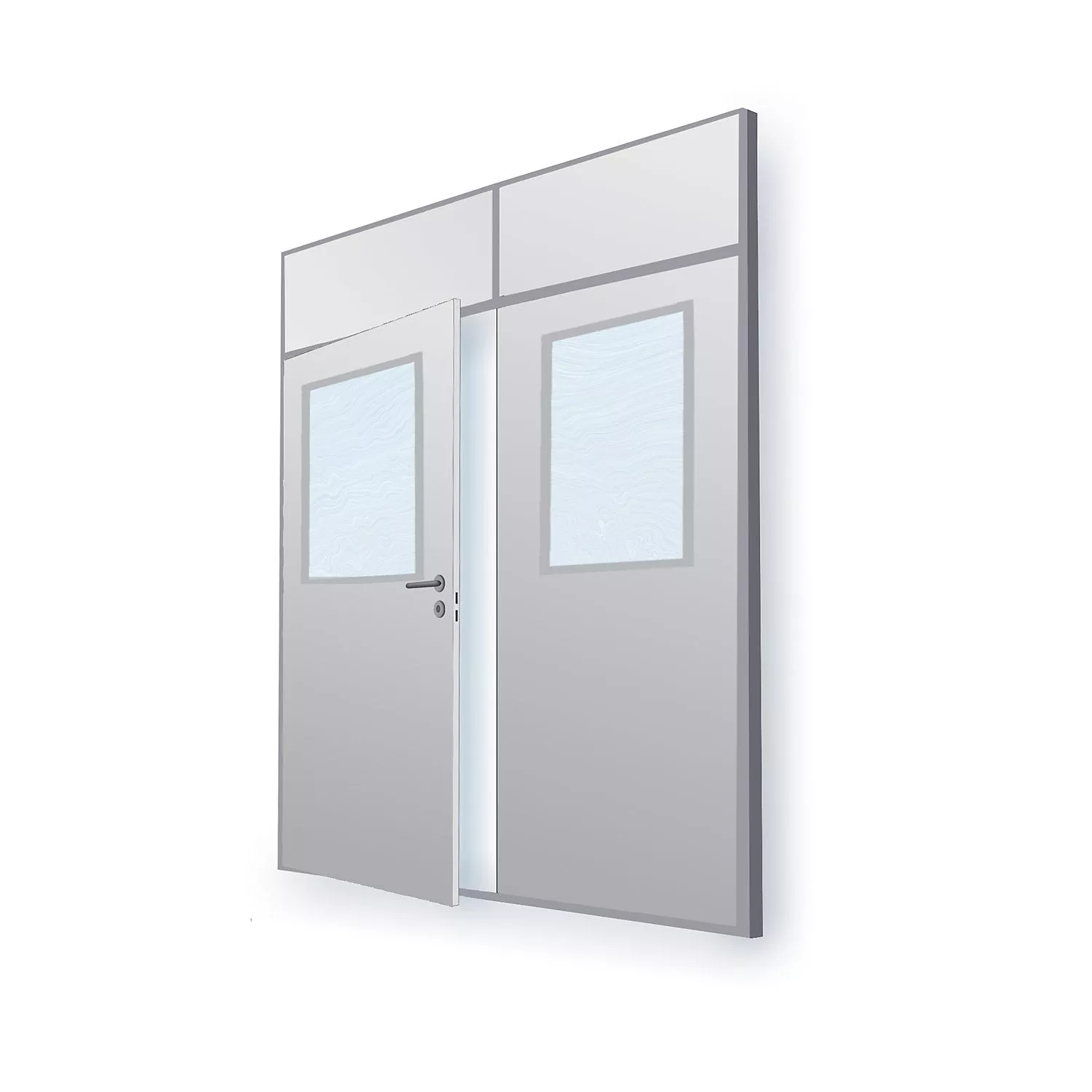 flexible-partition-system-wall-thickness-82-mm-double-door-section-hxw-2093-x-17 Flexible partition system, wall thickness 82 mm, double door section, HxW 2093 x 1789 mm, without window.
