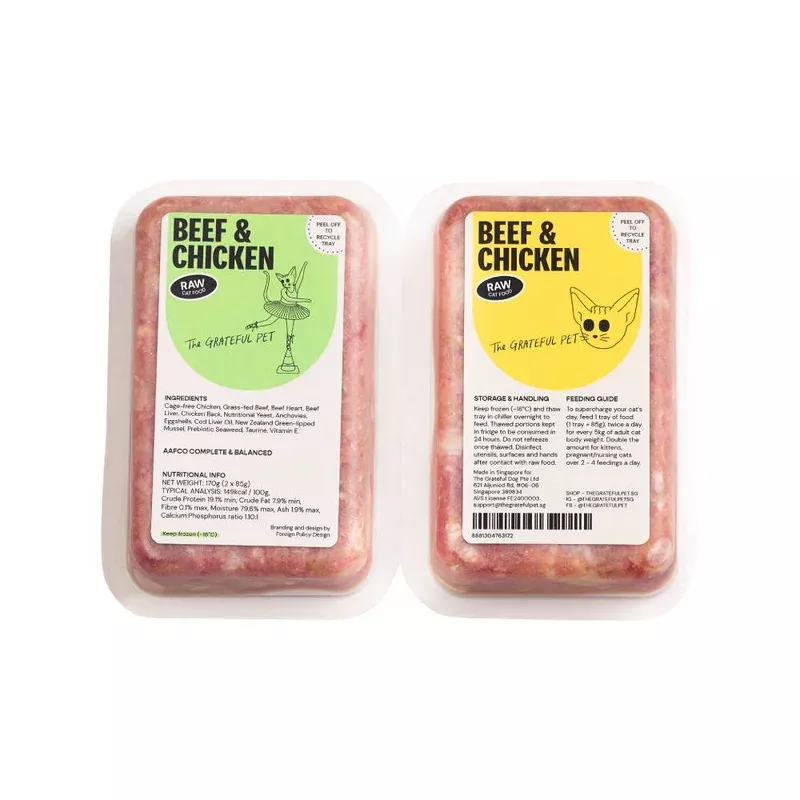 frozen-grateful-pet-cat-raw-beef-chicken-170g-85g-x-2 *FROZEN* The Grateful Pet Cat Raw Beef & Chicken 170g (85g x 2)