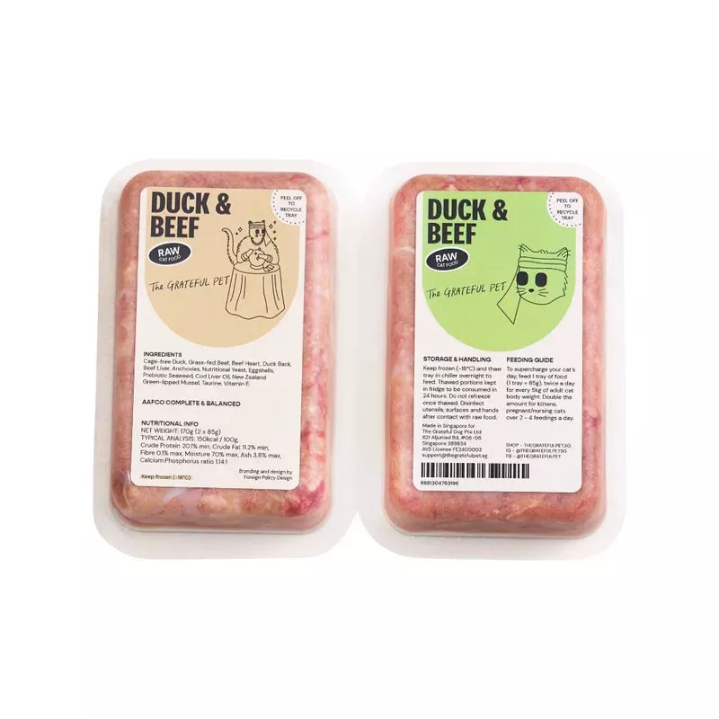 frozen-grateful-pet-cat-raw-duck-beef-170g-85g-x-2 *FROZEN* The Grateful Pet Cat Raw Duck & Beef 170g (85g x 2)