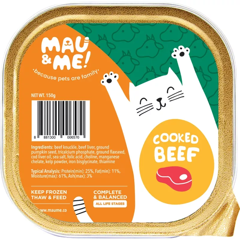 frozen-mau-me-cat-cooked-beef-complete-balanced-150g *FROZEN* Mau&Me! Cat Cooked Beef Complete & Balanced 150g